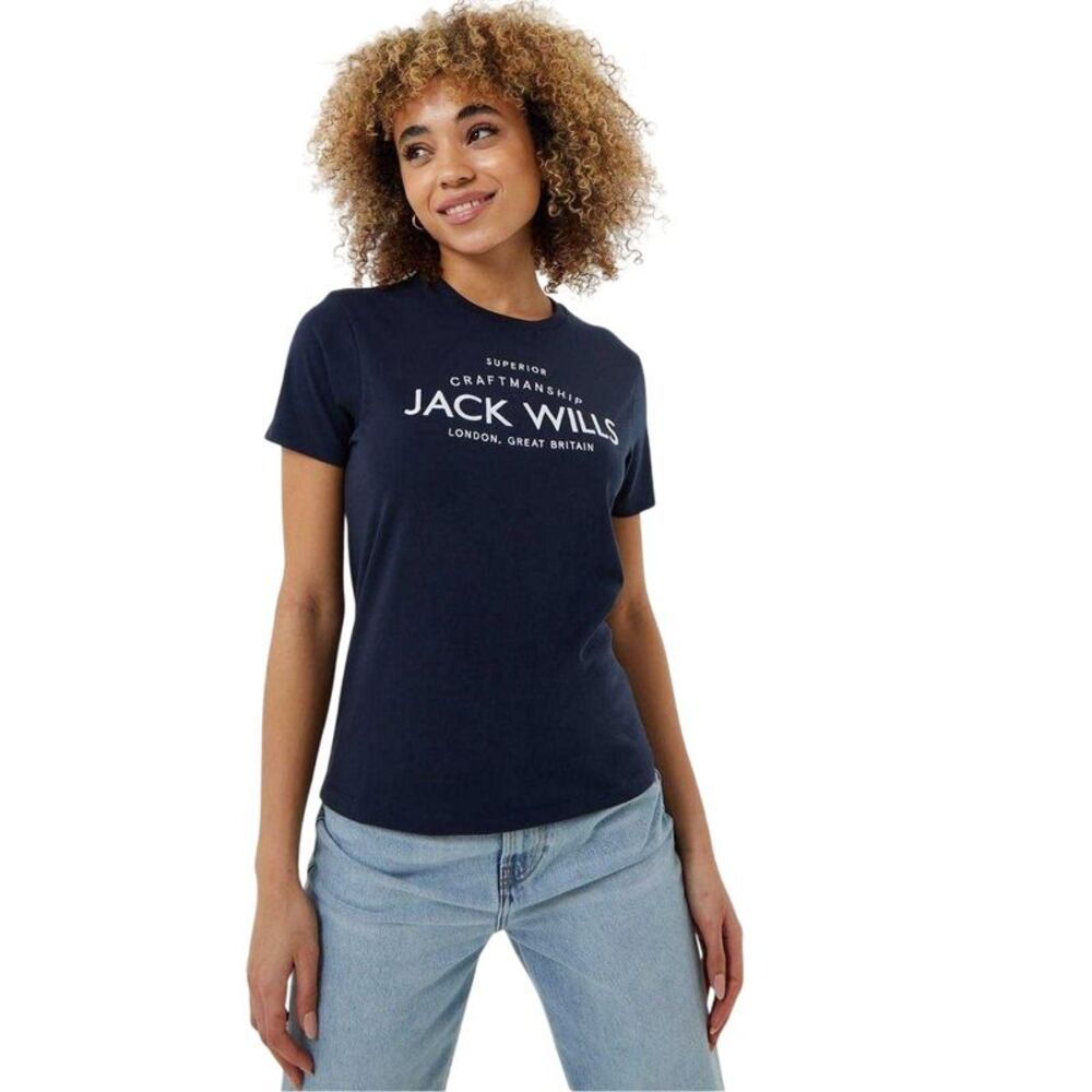 Jack Wills Womens/Ladies Forstal Boyfriend T-Shirt / Navy